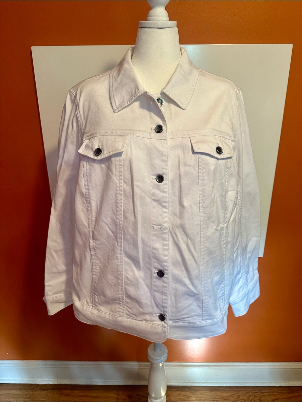 Coldwater Creek White Denim Jacket Plus Size 20-22
